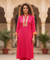 PHULJARI-Bright Pink Festive Jacquard Pathani Set