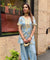 Farshi- Powder Blue Farshi set with Kurta and Wide leg Pants (Pre-Order).