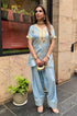 Farshi- Powder Blue Farshi set with Kurta and Wide leg Pants (Pre-Order).