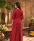 Rozana-Red Cotton Slub Elegant Fusion Drape  Dress(Pre-Order)