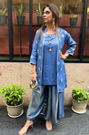 Festive  Dusty Royal blue  Jacket with Inner and Goro  Pant