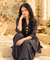 Festive Black Kurta with Cowl Pants Set