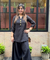 Festive Black Kurta with Cowl Pants Set