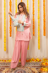 PHULJARI -Pastel Pink  Farshi Salwar Set With Potli Bag
