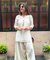 Festive White Kurta with Cowl Pants Set
