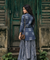 Rozana -Indigo Lotus Drape Skirt Set