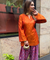 Festive Rust Orange  Patola Printed Farshi Salwar Set(Pre-order)