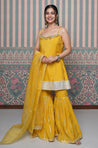 PASSORI-Yellow Embroidered Sharara Set