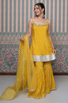 PASSORI-Yellow Embroidered Sharara Set