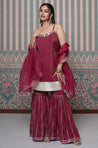 PASSORI-Maroon Embroidered Sharara Set