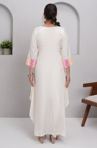 JUGNI-Neon off-white  high-low Two-piece Set