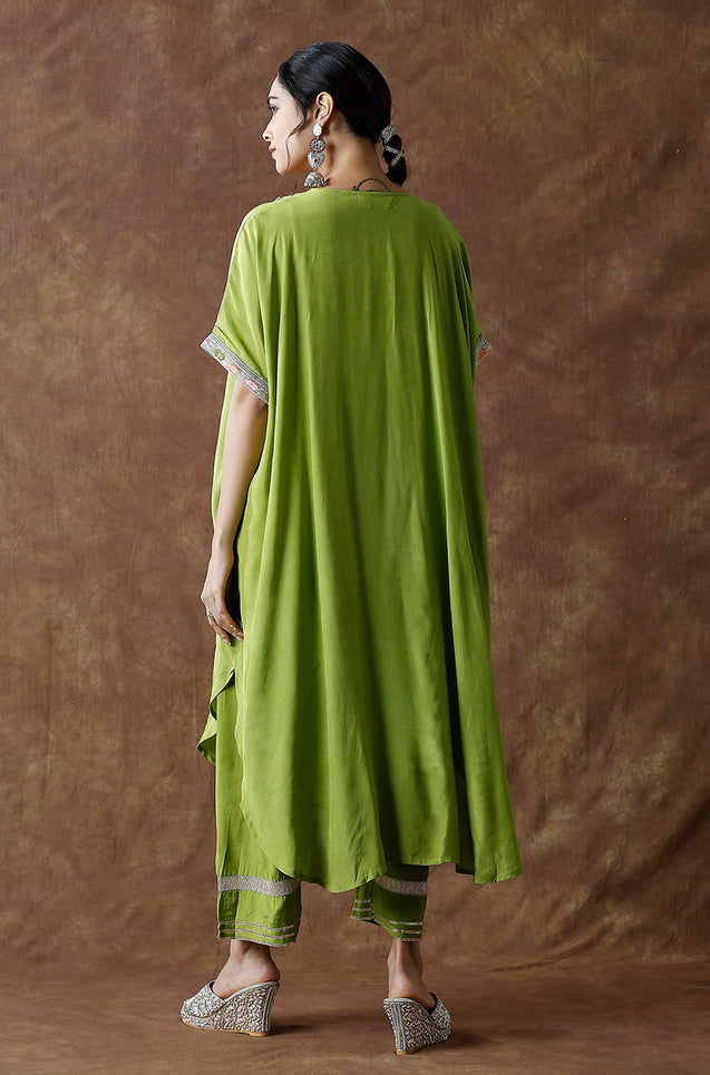 Raas-Green Solid Batwing Two Piece Set (oversized fit)