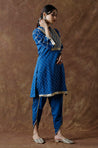 Noorani-Dark Blue Criss Cross lacework Two Piece Set