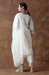 Noorani-White Pearl Three Piece Suit Set