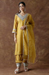 Noorani-Mustard Pearl Three Piece Suit  Set