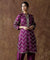 NOORANI-Wine Chevron Pattern  Kurta With Pathani Pant