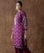 NOORANI-Wine Chevron Pattern  Kurta With Pathani Pant
