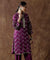 NOORANI-Wine Chevron Pattern  Kurta With Pathani Pant