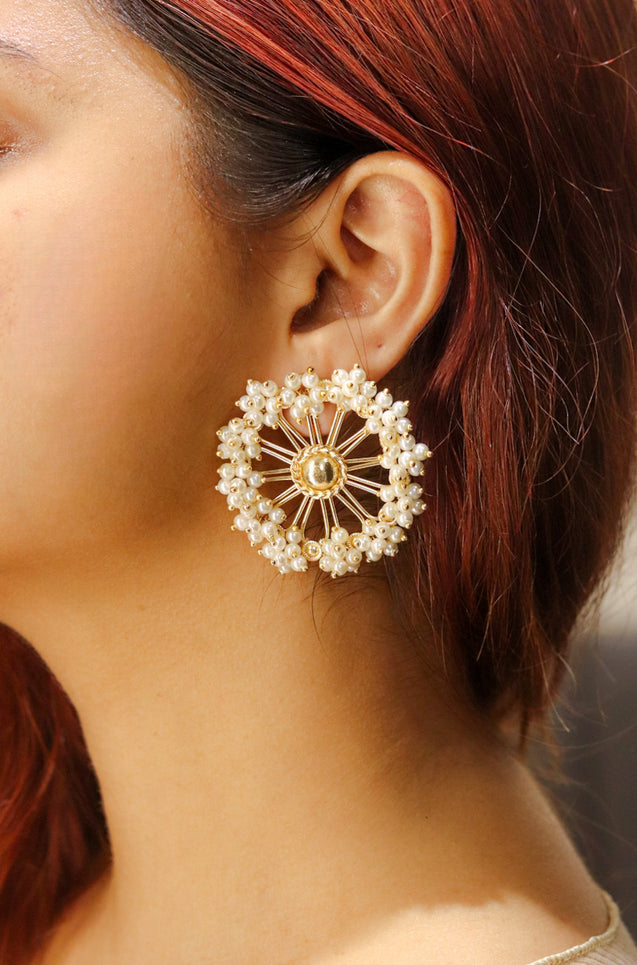 SANJH Pearl Round Studs