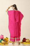 Raas-Pink Solid Batwing Two Piece Set (oversized fit)