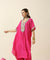Raas-Pink Solid Batwing Two Piece Set (oversized fit)