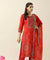 HEERIYE-Red Bandhani Three Piece Suit Set