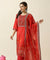HEERIYE-Red Bandhani Three Piece Suit Set