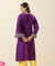 RAAS-Purple & Yellow  Glass Neckline Two Piece Set
