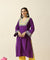 RAAS-Purple & Yellow  Glass Neckline Two Piece Set