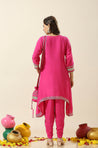 Raas-Hot Pink Two Piece Set With Potli Bag