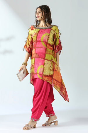 Multicolor Kaftan Two piece Set