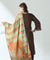 MALANG-Brown Three Piece Suit Set With Printed Dupatta