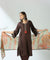 MALANG-Brown Three Piece Suit Set With Printed Dupatta