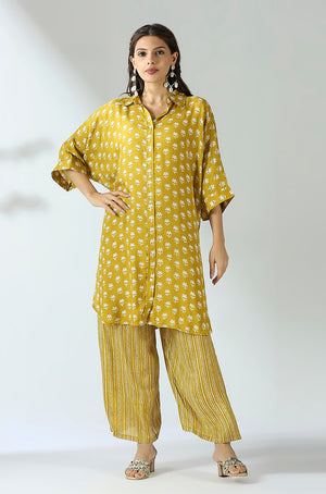 Mustard  Batwing Printed Co-ord set