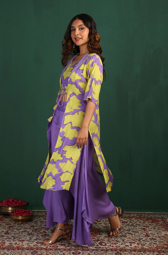 MASAKALI - Purple and Green Three Piece Set