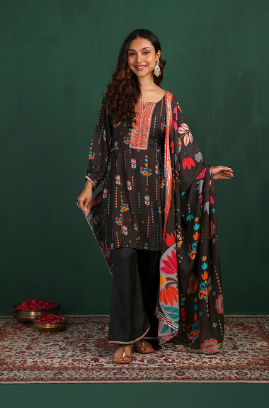 GEET - Black Three Piece Suit Set