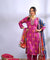 GEET -Midnight Purple Three Piece Suit Set  With Printed Dupatta