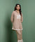 ZAHA - Pastel Brown  Embroidered Two Piece Set