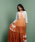 LEHER - Rust Ombre Tiered Gown With Knit Jacket