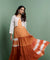 LEHER - Rust Ombre Tiered Gown With Knit Jacket
