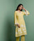ZAHA - Pastel Yellow Embroidered Two Piece Set