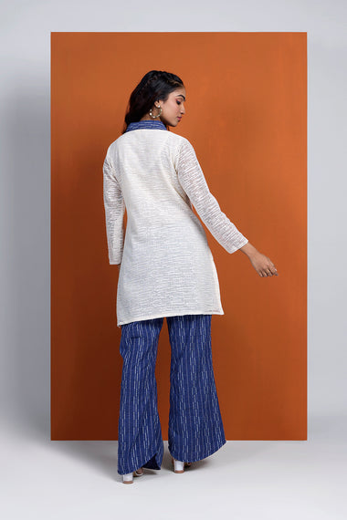 DHUNKI- Denim Look Short Kurta Embroidered Two Piece Set