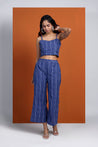 DHUNKI- Knit Throw With Denim Look Bustier & Pants