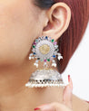 LEELA Stone Studded Jhumkis