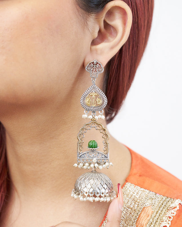 LEELA Layered Unique Jhumkas