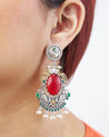 ZOYA Red German Silver Earring