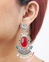 ZOYA Red German Silver Earring