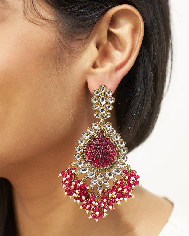 RUMI Pink Earrings with stones