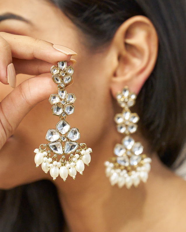 RUMI Kundan Flower Earrings