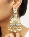 RUMI White golden kundan pearl earrings